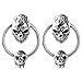 PiercingJ Men's Stainless Steel Dangle Skull Punk Gothic Barbell Stud Earrings