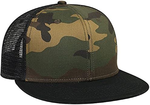 Joe's USA(tm) Camouflage Cotton Twill Flat Visor Pro Style Mesh Back Caps