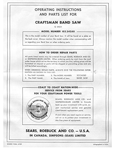 Craftsman 103.24260 12