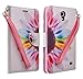 Samsung Galaxy Mega 2 Case - Magnetic Leather Flip Wallet Pouch Samsung Galaxy Mega 2 Wallet Case, Slim Folio Case with Kickstand, 2 Credit Card Slot Wallet Pouch (SUN FLOWER WALLET POUCH)