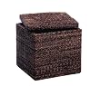 Seville Classics PAT70160 Rush Cube Storage Ottoman, Mocha