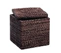 Seville Classics PAT70160 Rush Cube Storage Ottoman, Mocha