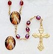 Crystal Rosary - Divine Mercy - 7mm Crystal Beads - 21in. Gold Chain - Center Piece with Matching Lapel Pin - Gift Box Included - IMPORTED FROM ITALY