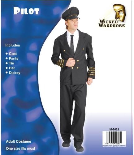 GENTS PILOT 5 PIECE MEN'S FANCY DRESS OUTFIT HALLOWEEN PARTY ADULT COSTUME RARE