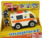 Fisher Price Imaginext Rescue Vehicle Ambulance and Figures with Lights and Sounds