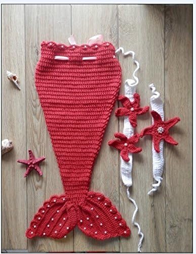 UniqueVC® Baby Knitted Crochet Photo Prop Clothes Outfits Mermaid - Best Baby Cute Costume Photography for Baby Newborn Girl Boy 0-12 MonthsUniqueVC® Baby Cosplay Clothes Mermaid
