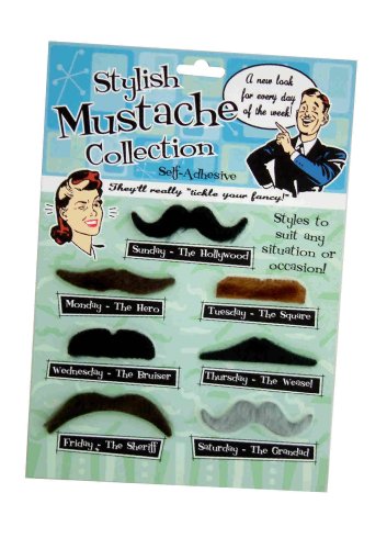 Moustache Set of 7 Mustache Styles Fancy Dress