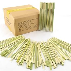 1,000 Piece Box of 8.2 Paddle Style Bamboo Skewers, 10bags X 100pc bag by