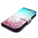 Galaxy S3 Case, Tradekmk(TM) Brand New Fashion High Quality PU Leather Flip Stand Case with Built-in Card Slots Cover[Pink Flowers Blue Sky] Compatible with Samsung Galaxy S3 i9300[+Stylus+Screen Protector+Cleaning Cloth]