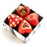 8 Hand-Painted Baby Chocolate Heart Halves in gift box