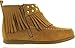 Soda Women's Dahlia Faux Suede Moccasin Fringe Wedge Ankle Bootie
