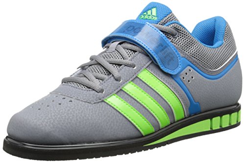 adidas Performance Men's Powerlift.2 Trainer Shoe, Grey/Neon Green/Solar Blue, 8 M US
