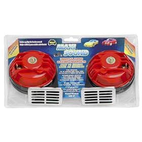 Wolo Model  320-2T  Maxi Sound Universal Red Low and High Tone Replacement Horns - 12 Volt