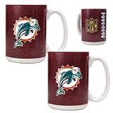 Miami Dolphins NFL Ceramic Coffee Mug Set of 2