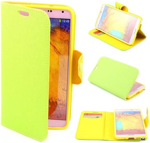 Button Wallet PU Leather Stand Case Cover for Samsung Galaxy Note 3 III N9000 / N9005 Green + 1 Gift