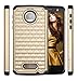Moto Z Force Case, Moto Z Force Droid Case, Style4U [Shockproof] Studded Rhinestone Crystal Bling Hybrid Armor Case for Motorola Moto Z Force/Moto Z Force Droid with 1 Stylus [Gold/Black]