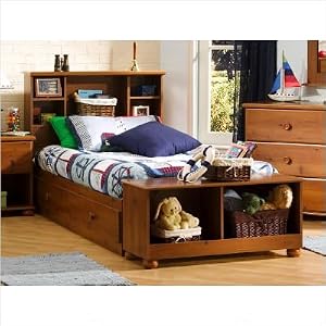 Sand Castle Mates Bed with Optional Headboard in Sunny Pine