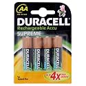 Duracell Rechargeable Accu Supreme 2450 mAh AA Batteries - 4-Pack