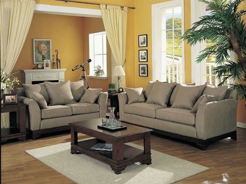 2pc Louis Phillipe Style Microfiber Sofa/couch Loveseat Set