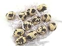 12 Ceramic Bird's Eggs, Boxed - Beige w/ Brown Spots