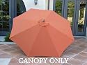 Replacement Umbrella Canopy for 9ft 8 Ribs Terra Cotta (Canopy Only)