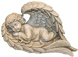 Napco Lying Angel in Wing Garden Statue, 8-1/2-Inch Long
