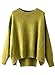 Futurino Women's Crew Neck Solid Long Drop Sleeves Loose Knit Pullover Sweater