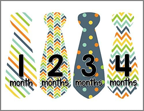 Months in Motion 701 Monthly Baby Stickers Necktie Tie Baby Boy Months 1-12
