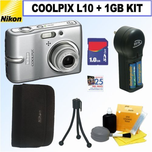 Nikon Coolpix L10 5MP Digital Camera + 1GB Accessory Kit
