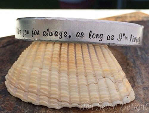 I'll love you forever I'll like you for always Cuff Bracelet Hand Stamped Gift for Mom 3/8 inch wide