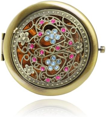 Digabi Jewelry Women's Mirror in Purse Vintage Style Engraving Flower Makeup Mirrors
