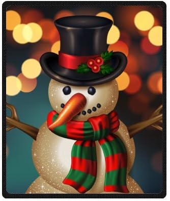 Blankets for Christmas New Arrival - Cute and Lovely Mr Snowman Xmas Decorations - Personnalized Custom Fleece Blanket 50 inches x 60 inches (Medium)