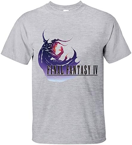 HANOO Men's Final Fantasy IV Logo 100% Cotton T-Shirt grey L