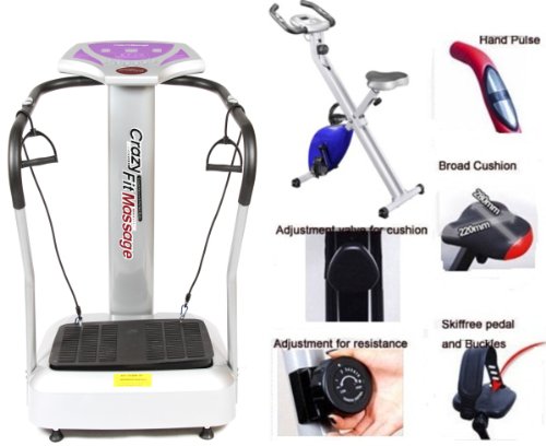 GYM MASTER GYM Package CRAZY FIT Exercise Machine with/Remote Control,Spring Rope,1000W,99 Speeds+Magnetic X-Bike HY5010 in BLUE /Delivery-UK MAINLAND ONLY