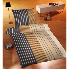 Schöne Biber-Bettw�sche von Hahn 172002/077 - 135x200 und Kissen 80x80