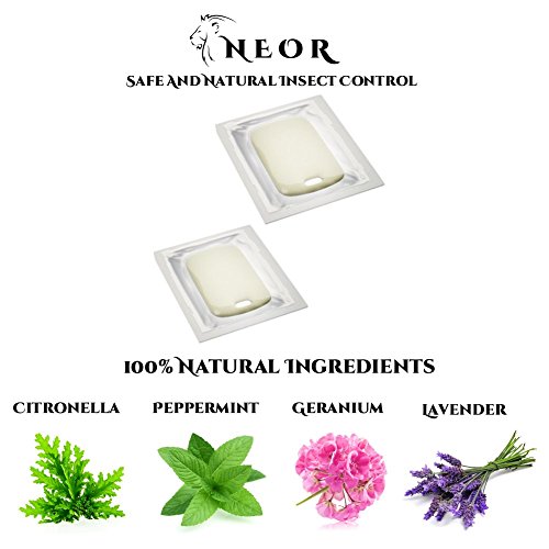 Mosquito Repellent Refills, NEOR - Pest Control Repeller, 2 Pack of Natural ant Repellent Plants Refills - Travel Insect Repellent for Babies, Adults - No Spray, NO DEET, Indoor & Outdoor, Waterproof