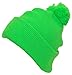 BWH Quality Bright Neon Cuffed Hat W/Large Pom Pom (One Size)(Fits Large Heads)