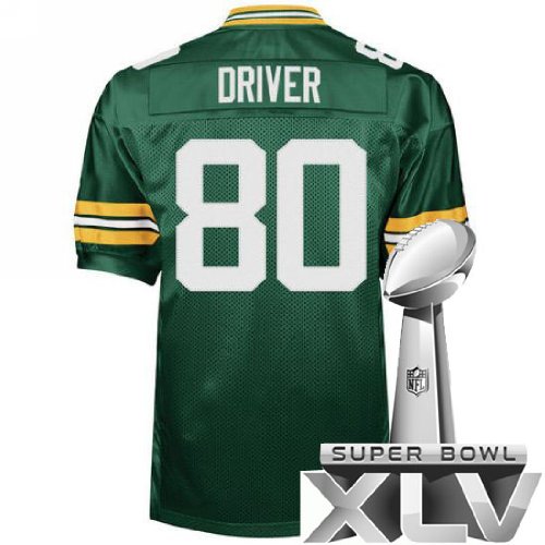 Green Bay Packers 80 Donald Driver Green Super Bowl NFL Jerseys Authentic Football Jersey Size 48-56 (Please Select the Size When You Order, Can Do Drop Shipping)