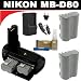 Nikon MB-D80 Multi-Power Battery Pack for the Nikon D80 & D90 Digital SLR Camera +Generic Replacement ENEL3E Battery Pack (X2) + Advanced DB ROTH Accessory Kit