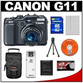 Canon PowerShot G11 Compact Digital Camera + 8GB SD Card + Spare NB-7L Battery + Case + Accessory Kit