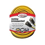 Image : Coleman Cable 02539 12/3 Push-Lock SJTW Locking Extension Cord 100-Foot
