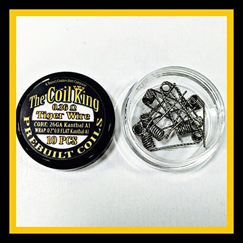 10 Pack Pre Built Coils Clapton Hive Tiger Twisted Fused Flat Dual Quad Prebuilt Pre Made (Tiger 0.36Ω (26GA Core, 0.2*0.8 FLAT Wrap))