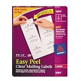 Avery 5664 Clear laser address labels, 3-1/3 x 4 label, 300/box