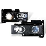 88-98 Chevy Gmc Ck  95-99 Tahoe 94-99 Suburban Head Light - Black Blue (Pair) by Winjet