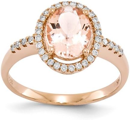 14k Rose Gold Morganite & Diamond Ring