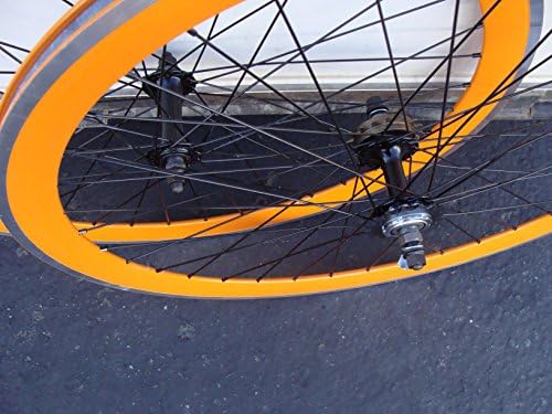 2015 R4 CNC Orange Deep V Wheelset 700c Fixie Road Bike Flip Flop Hub