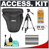 Nikon CF-D200 Leather Holster Case + EN-EL3e Battery + Tripod + Accessory K ....