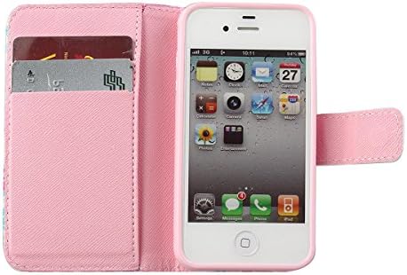 iPhone 4S Case, iPhone 4S Wallet Case, NSSTAR Beautiful Painted Colorful Flower Floral Petals Pu Leather Flip Protective Case Cover with Stand Wallet Case Cover for Apple iPhone 4S iPhone 4 (Floral Petals)