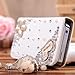 niceEshop 3D Rhinestone PU Leather Flip Wallet Case Skin Bag Protector For iPhone 5 5S Loving Heart Style C