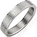 Stainless Steel English Lord's Prayer 4mm Band Ring - Women
